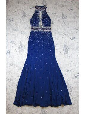 Jovani  Rhinestone Open back halter gown Prom Dress wedding guest formal dreaa 2